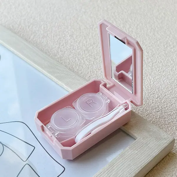 Korean-Style Pink Strawberry Contact Lens Travel Kit - Image 2