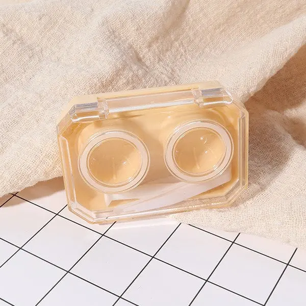 Mini Handy Screwless Cap Lens Case (Yellow)