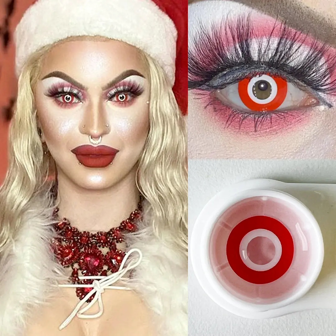 White Out with Red Rim Crazy Lens - Image 3