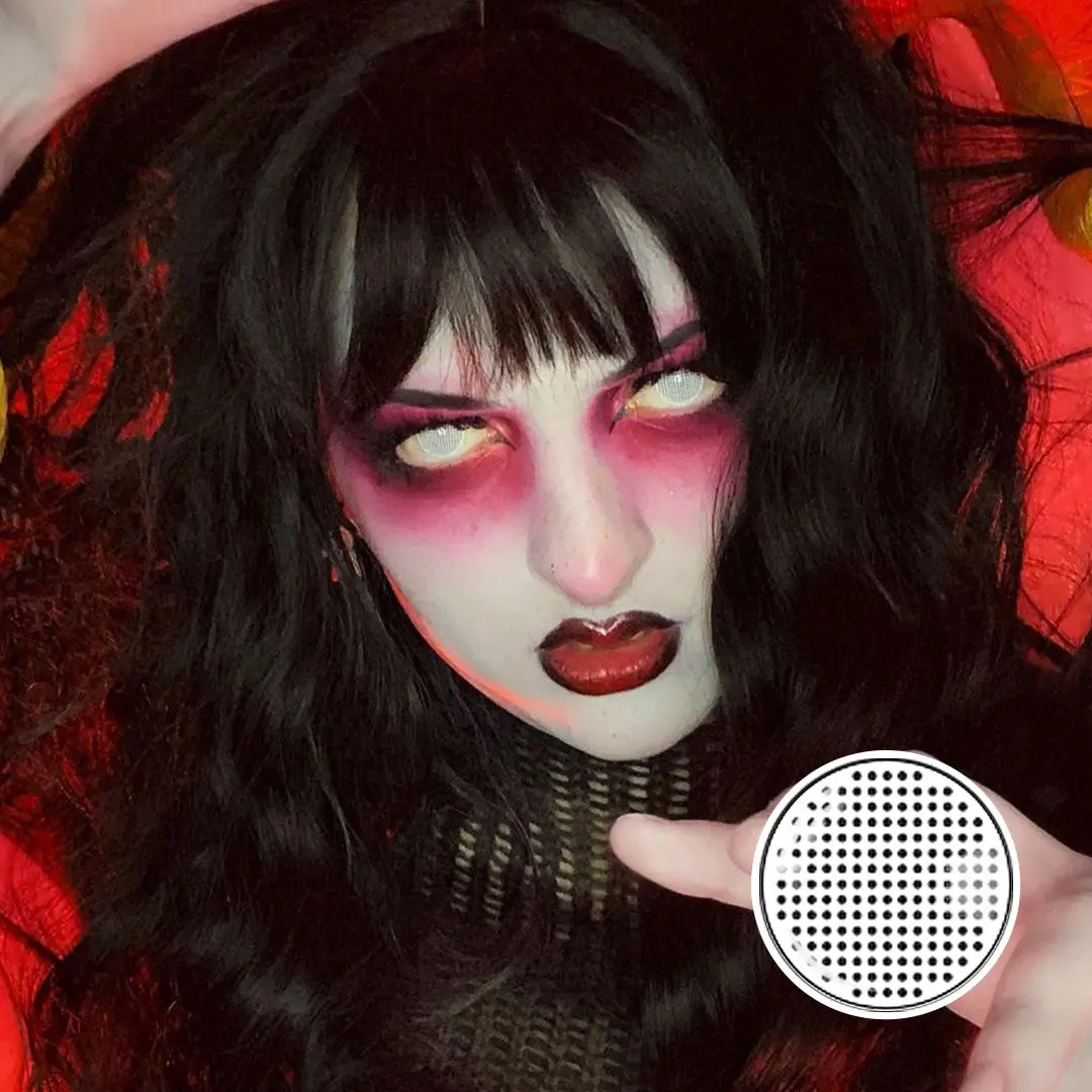 White Screen Round Mesh Halloween Lens - Image 7
